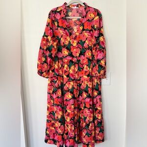 Michelle McDowell “Make Me Blush” Floral Maxidress L